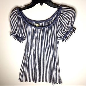 Max Studio Blue and White Striped Women’s Blouse